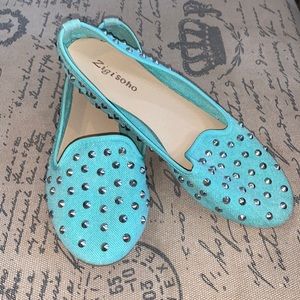 Teal (spiked) loafers
